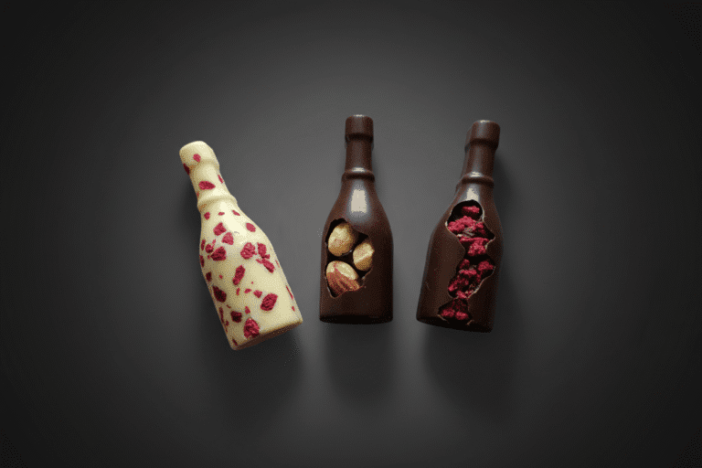 Trilogía de Cosecha de Ariki Chocolat, tres chocolates en forma de botella pensados para el maridaje vino y chocolate chileno